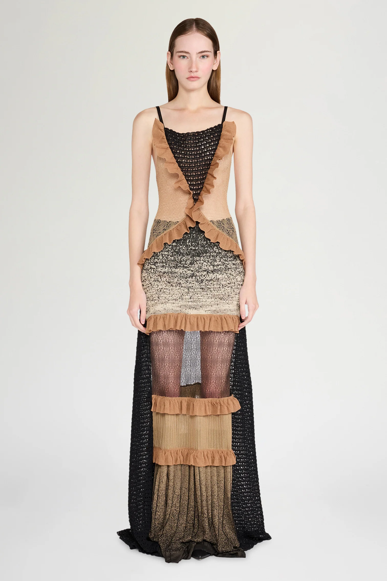 Patchwork Knit Slip Dress - Image 2