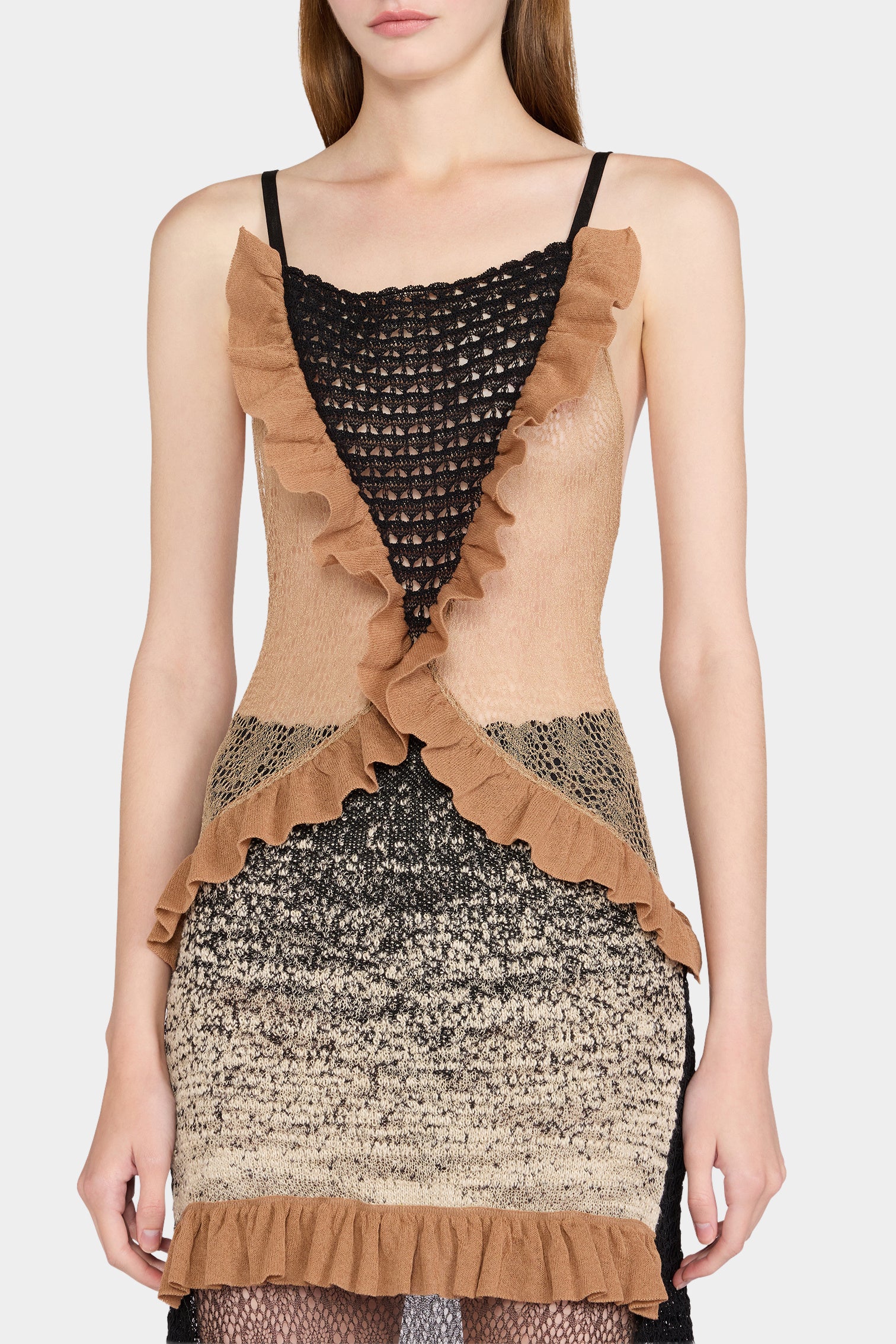 Patchwork Knit Slip Dress - Image 4