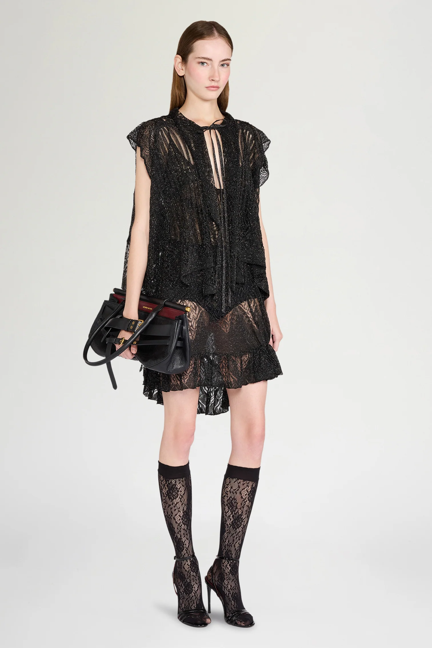Sheer Lace Short-Sleeve Cardigan - Image 2