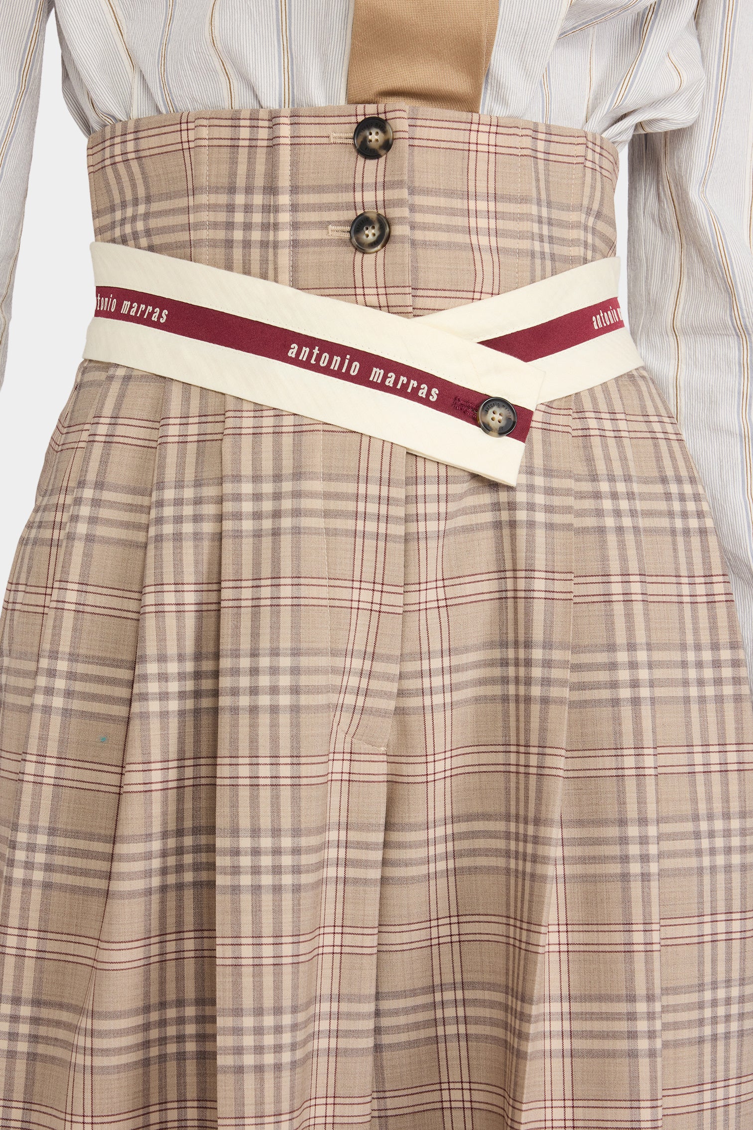 Wide Bustier Tartan Pants - Image 4