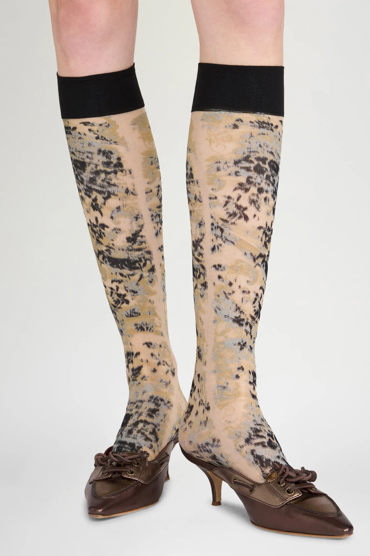 Beige Toile Printed Socks - Image 3